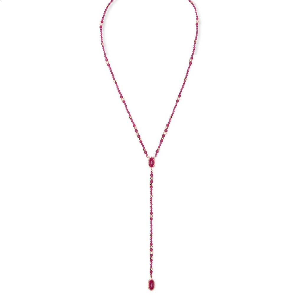 Kendra Scott Bethany RSG Necklace In Maroon Jade
